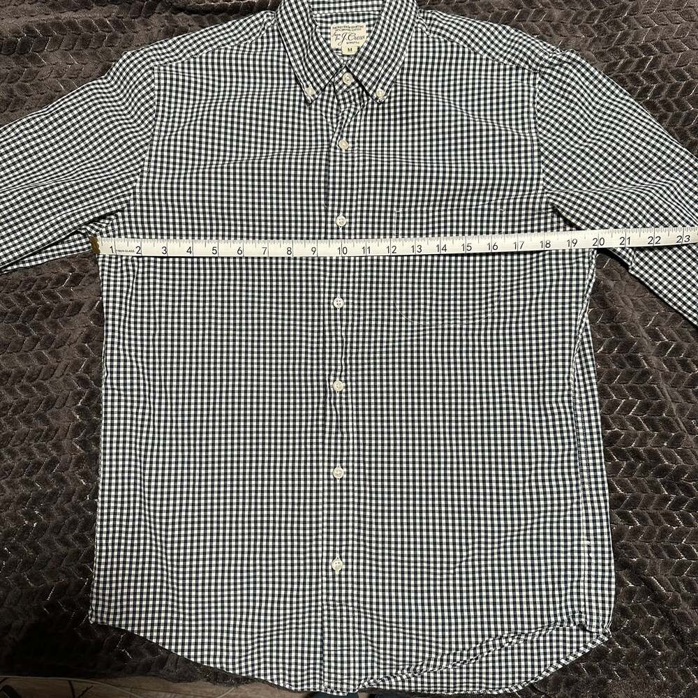 J. Crew Men's Blue & White Gingham Check Long Sleeve Button Up Shirt - Picture 3 of 5